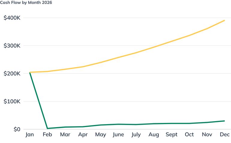 Cash Flow by Month 2026